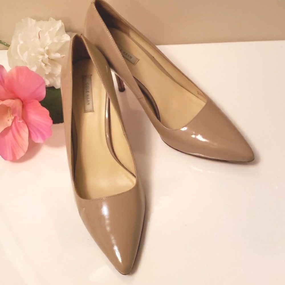 Cole Haan Beige Patent Leather Heels